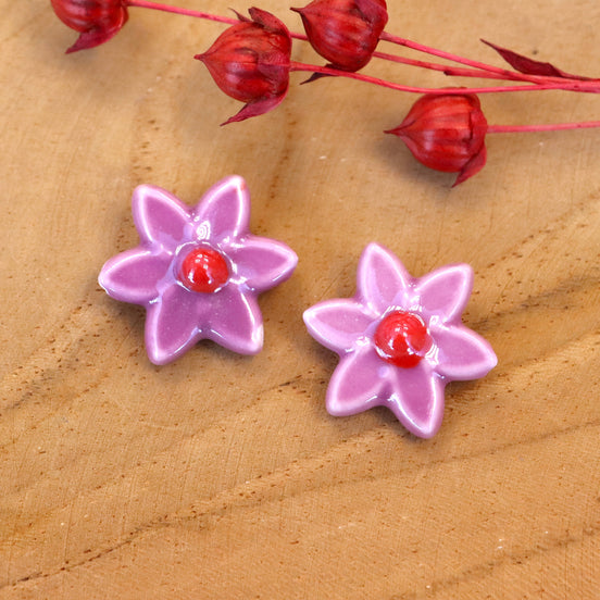 Kraal lila - Bloem porselein