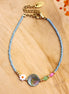 Armband blauw met schelpkraal