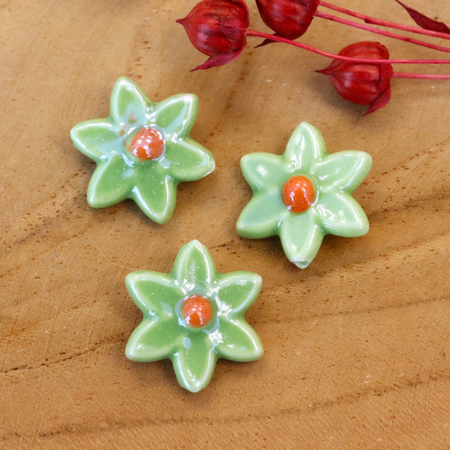 Kraal groen - Bloem porselein