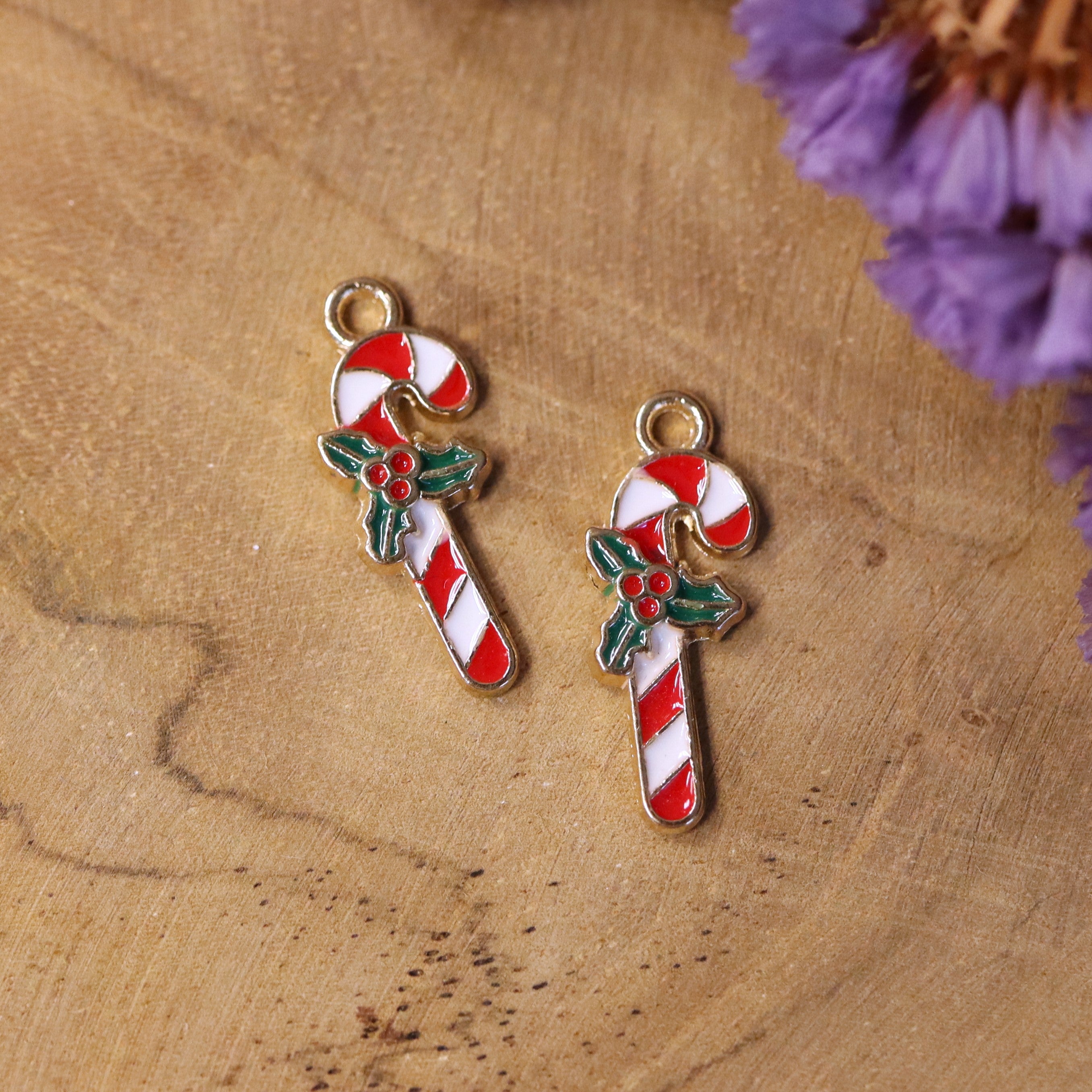 Enamel bedel - kerst zuurstok
