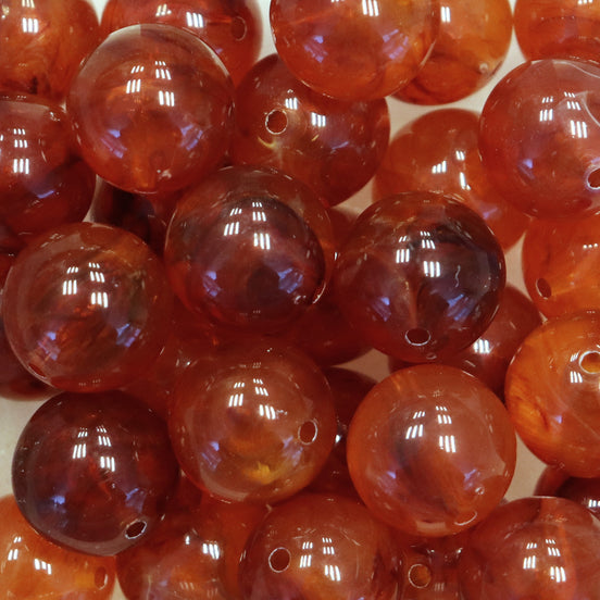 Acrylic bead marble round - amber