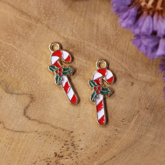 Enamel bedel - kerst zuurstok