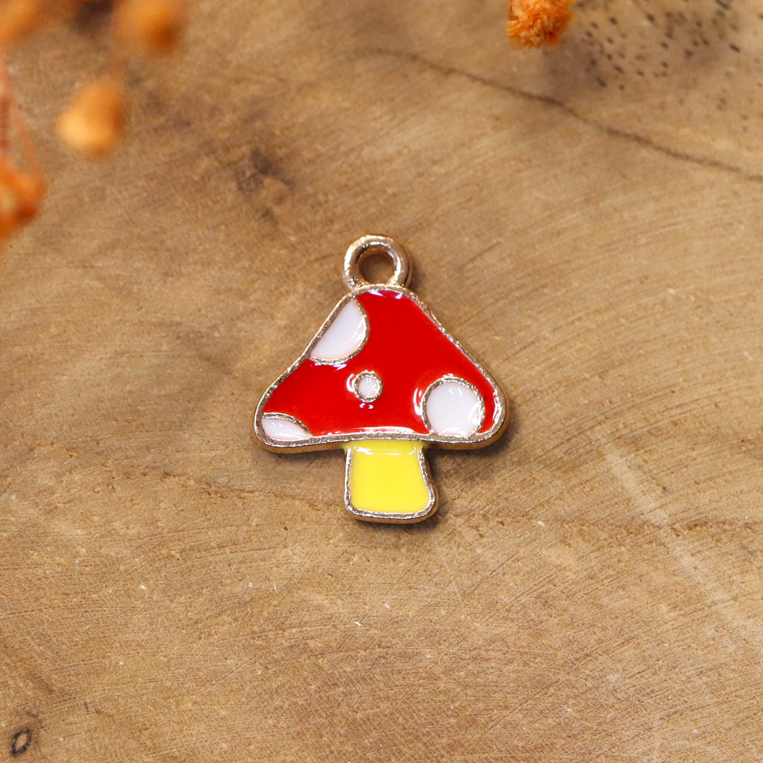 Enamel charm - mushroom