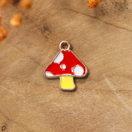 Enamel charm - mushroom