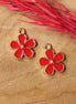 Enamel charm - flower red