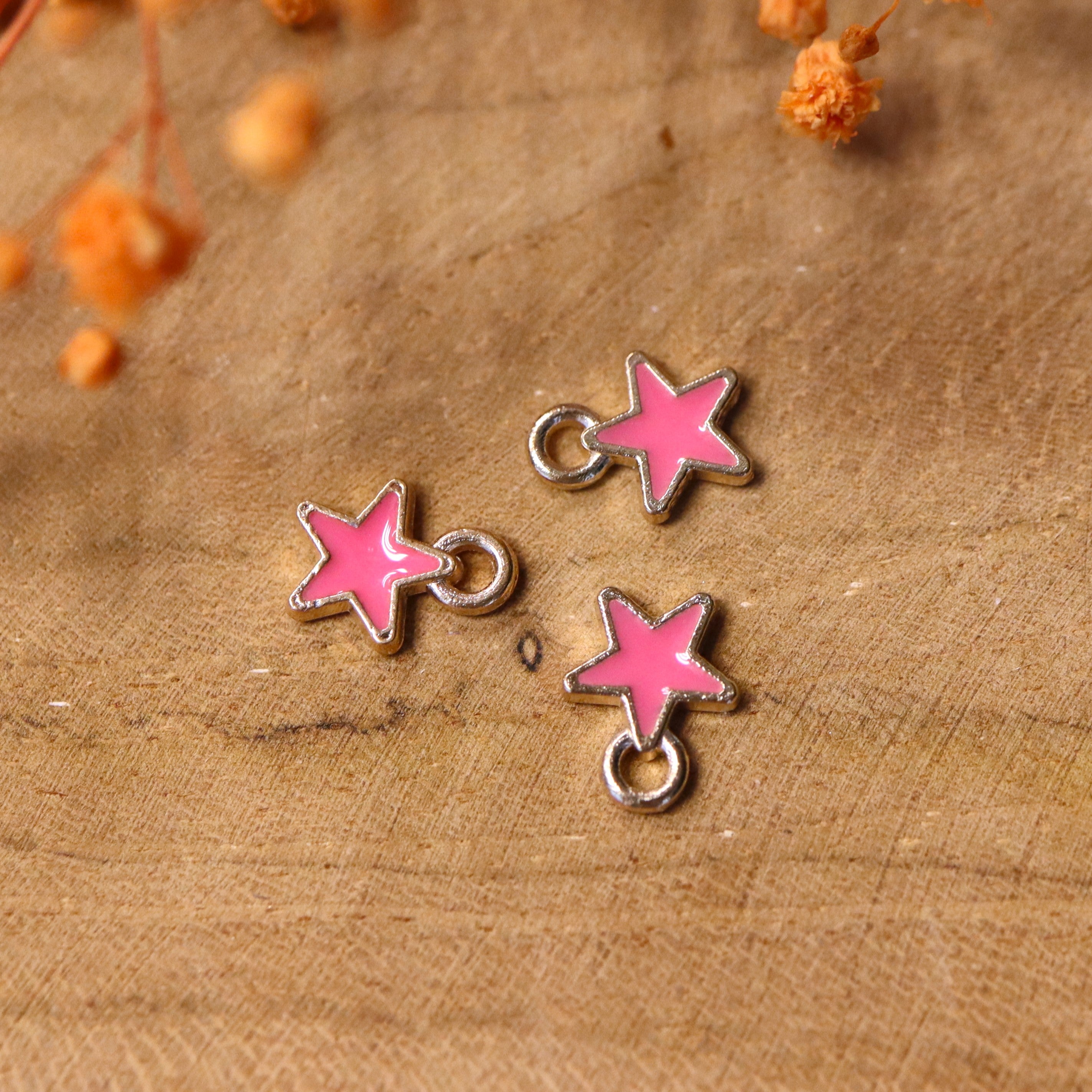 Enamel charm - star pink
