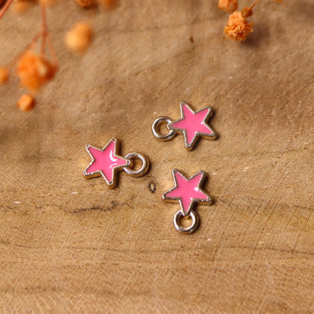 Enamel charm - star pink
