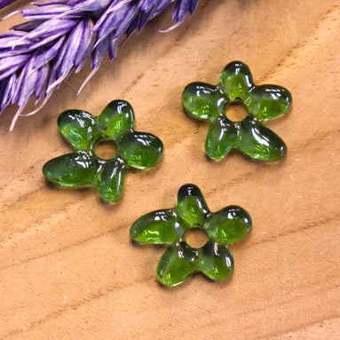 Lampwork bloem - groen