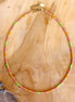 Kralenketting Miyuki - groen oranje roze goud