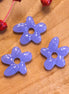 Lampwork bloem - violet blauw