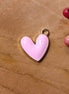 Enamel charm - heart pink
