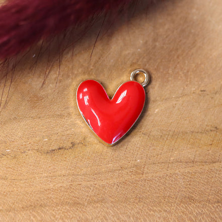 Emaille Charm - Herz rot