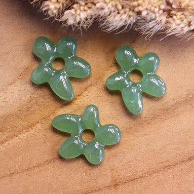 Lampwork bloem - olijfgroen