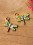 Enamel charm - dragonfly green