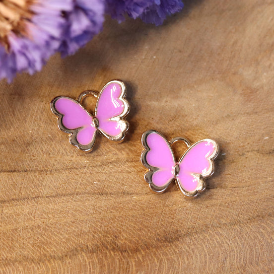 Emaille Charm - Schmetterling lila