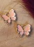 Enamel charm - butterfly peach