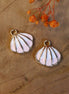 Enamel bedel - schelp wit-roze
