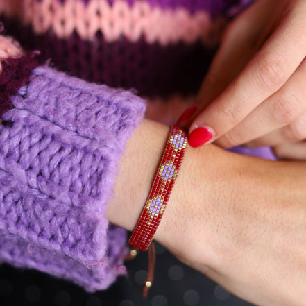 Woven bracelet - burgundy/purple