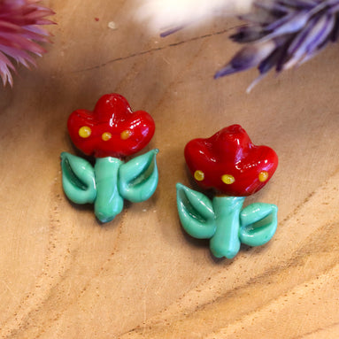 Lampwork tulpje - rood