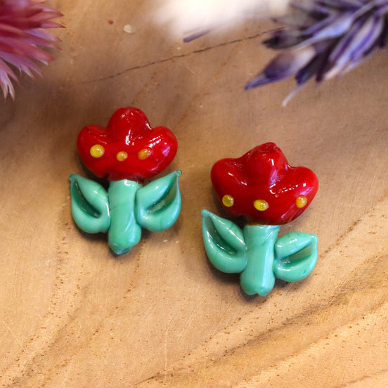 Lampwork-Tulpe - Rot