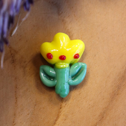 Lampwork tulpje - geel