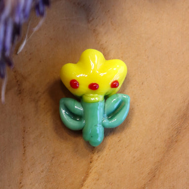 Lampwork tulpje - geel