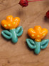 Lampwork tulpje - oranje