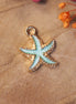 Enamel charm - starfish turquoise