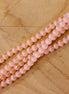 Cat eye glaskralen per streng - light salmon