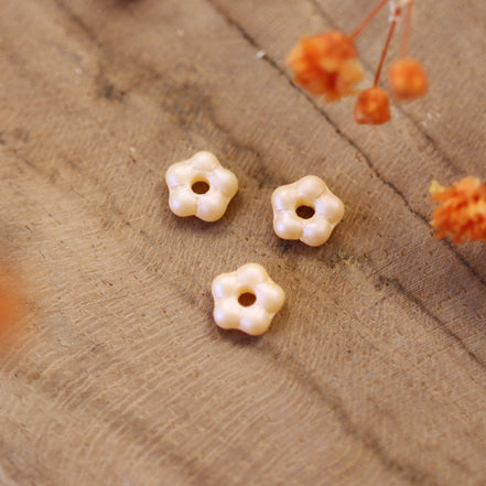Bead orange - Czech flower bead peach
