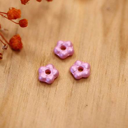 Bead pink - Czech flower