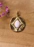 Chain charm stainless steel - gold with white jade