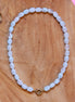 Kralenketting - nugget sky blue