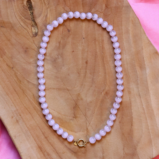 Kralenketting - cat eye lila