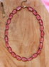 Kralenketting - glaskraal nugget roze