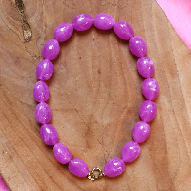 Kralenketting - chunky fuchsia
