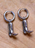 Stainless steel oorbel cowboylaars zilver