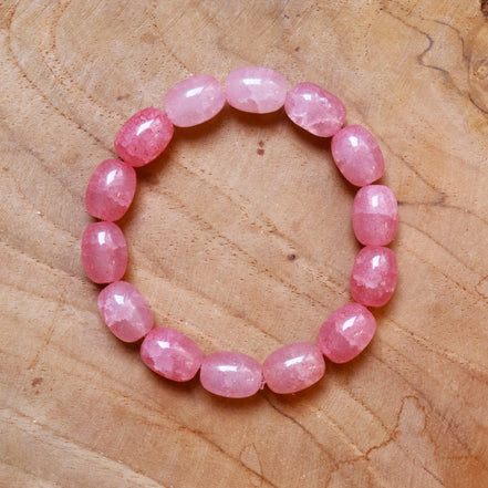 Armband glaskralen lichtroze