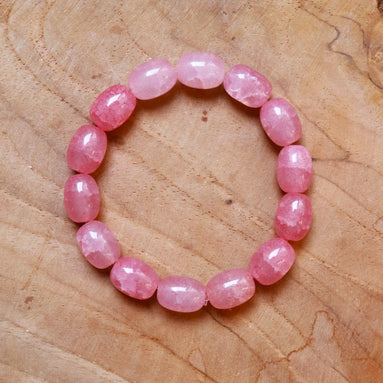 Armband glaskralen lichtroze