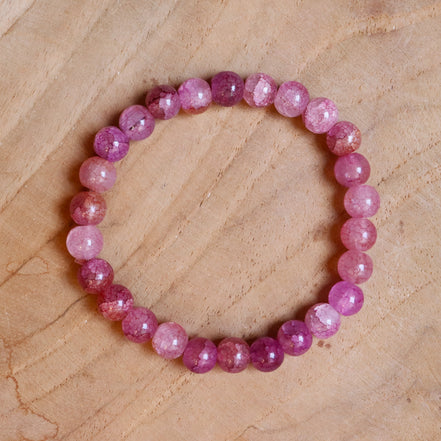 Armband kralen paars edelsteen look