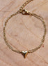 Stainless steel armband hart dubbel jasseron goud