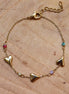 Stainless steel armband hartjes en kralen goud
