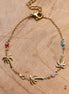 Stainless steel armband palmbomen en kralen goud