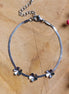 Stainless steel bracelet - flowers silver