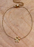 Stainless steel armband bloem goud