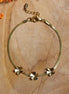 Stainless steel bracelet - gold flowers