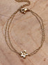 Stainless steel armband bloem dubbel jasseron goud