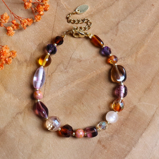 Bracelet - purple shades of gold