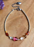Armband - farbige Glasperlen silber