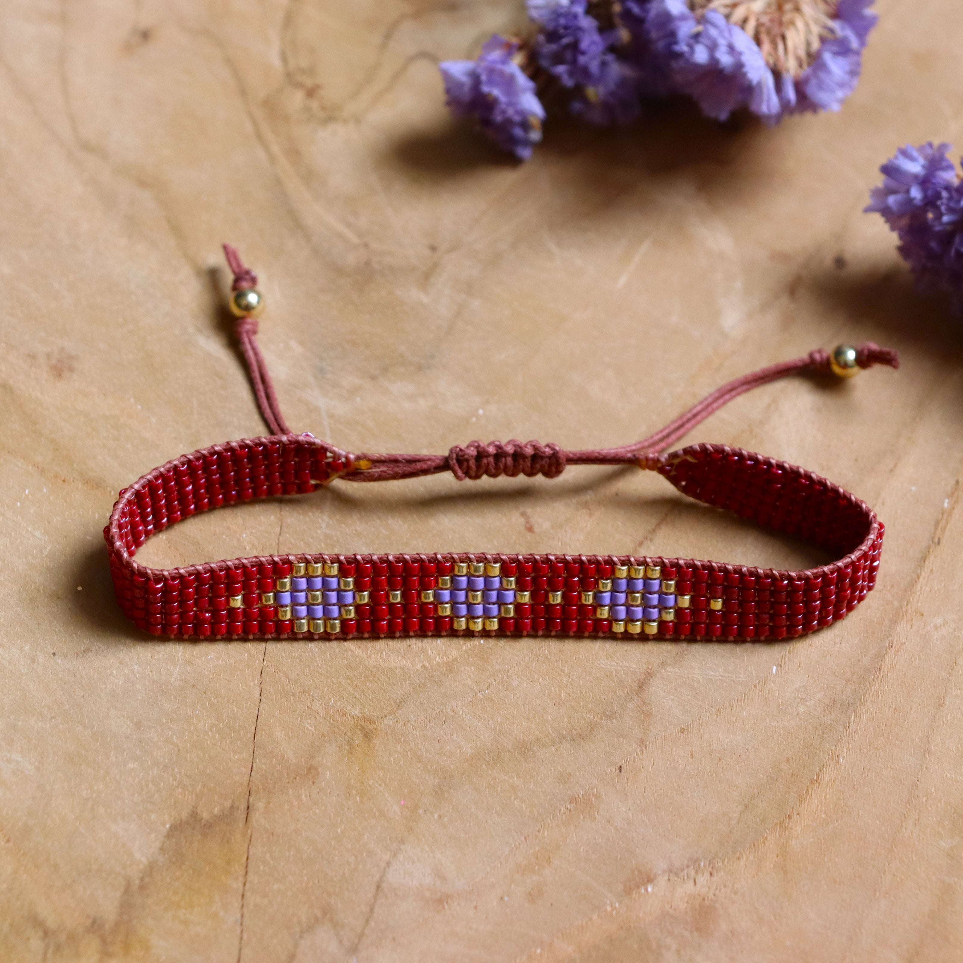 Woven bracelet - burgundy/purple